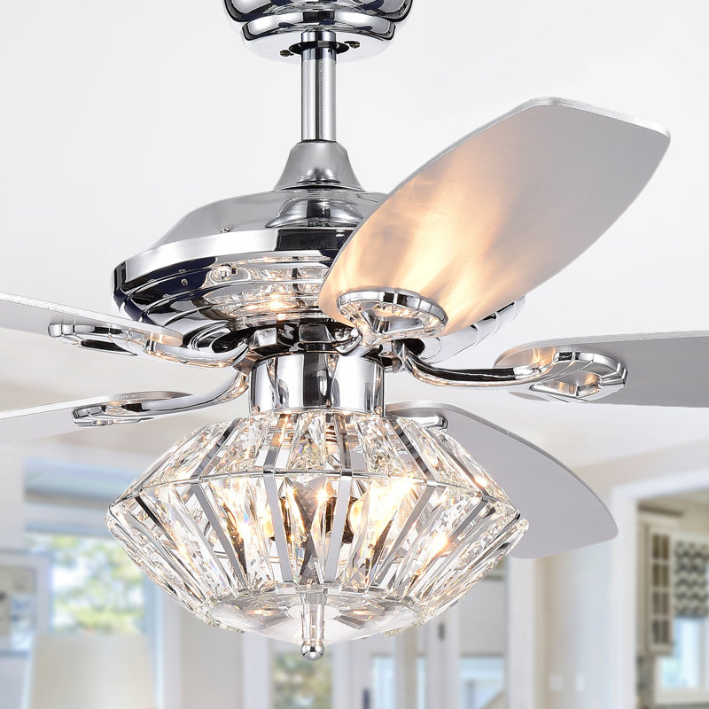 Lurlyne 52'' Ceiling Fan with Light Kit, Silver/Pewter, Remote Switch