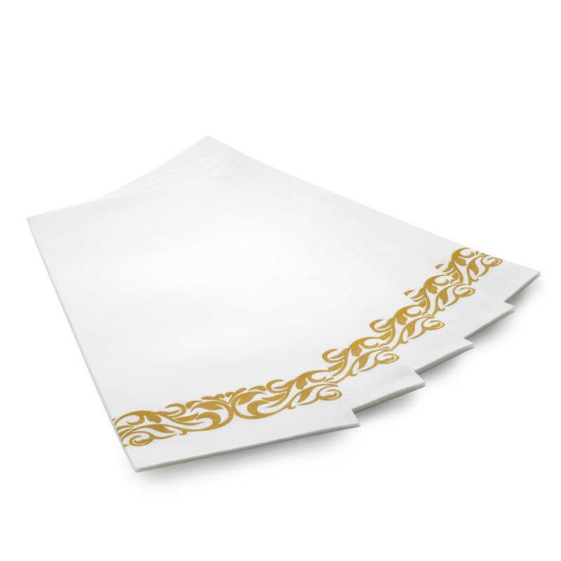 Ensemble de fournitures de fête Gold Edge pour 100 invités