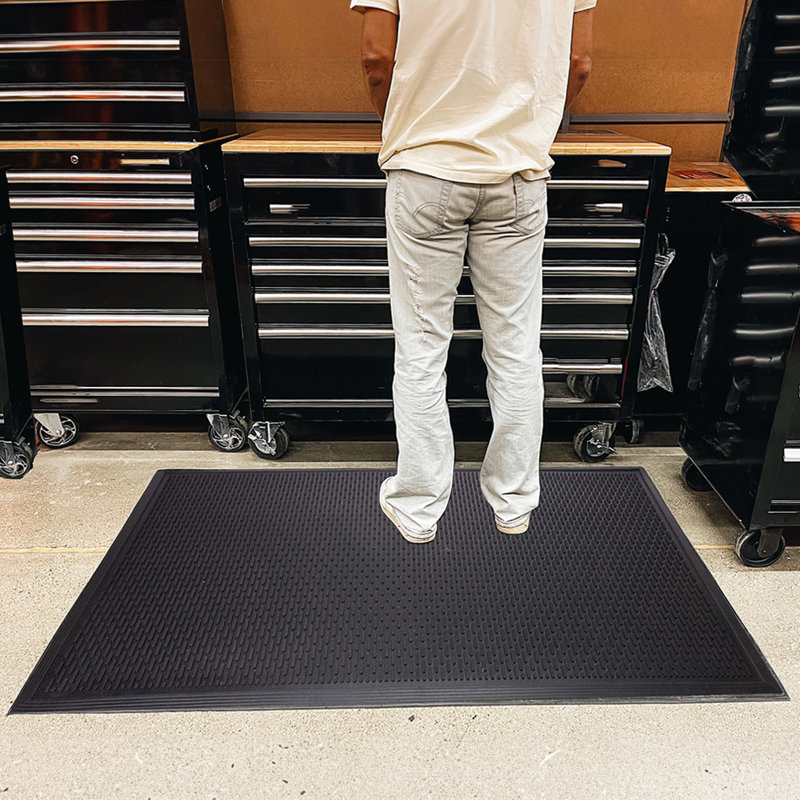 Envelor Black 3x5 Rubber Non-Slip Entrance Mat