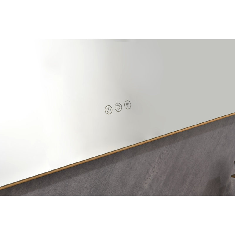 60x36inch Led Bathroom Vanity Mirror With Back , Wall Mount, Fog Attribute, Memory Mode, Adjustable, Gold Shining, Aluminium Created 60 X 36inch Mountable, Characteristic, Setting, Glow, Constructed