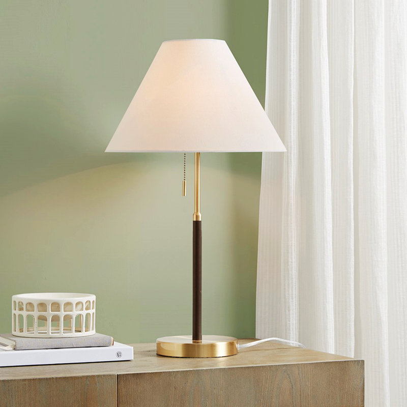 Bromley 23.5" White and Gold Mid-Century Table Lamp