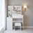 37" Middle Size Left Bedside Cabinet Vanity Table + Cushioned Stool, Large Sliding, Touch Control, Tri-Color Switching, Brightness Adjust Led Mirror, High Capacity Storage, Suitable For Middle Space
