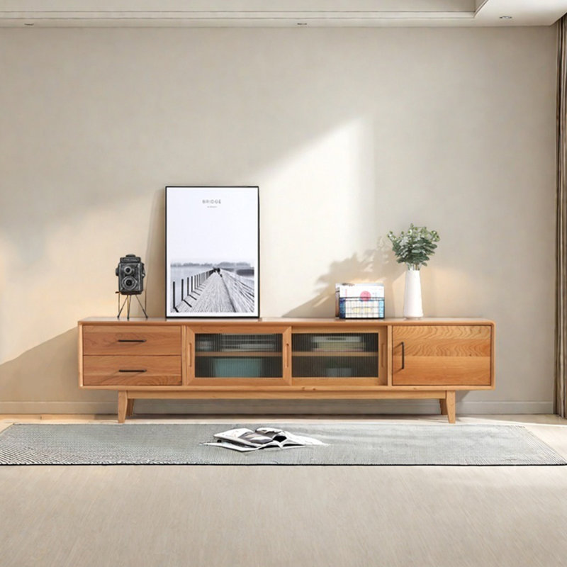 Meuble télé en bois de cerisier, 78.74"