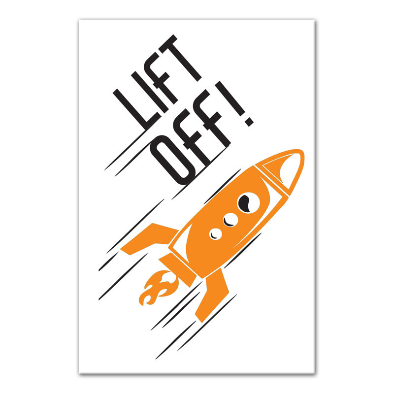 Art sur toile relevable rocket Braswell, H 24 po x l 16 po x P 1,25 po, Orange