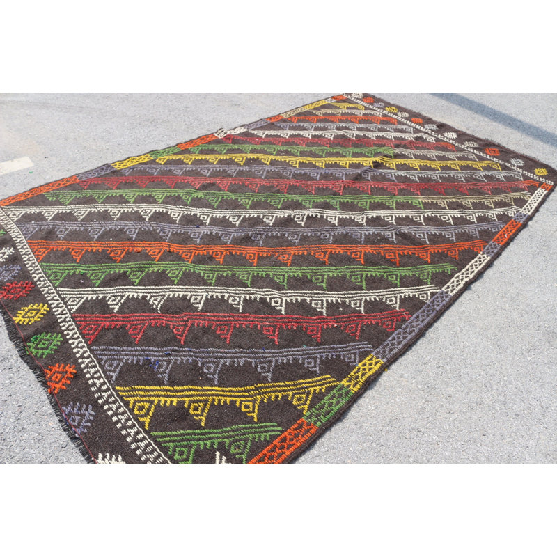 Tapis turc surdimensionné en laine noire pour la décoration intérieure