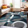 Mehul Abstract Machine Woven Area Rug in Blue/Ivory/Gray