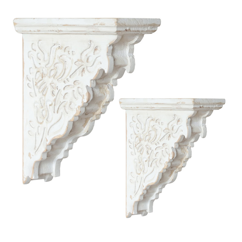  Paire de supports à corbeaux pour support mural en bois blanc