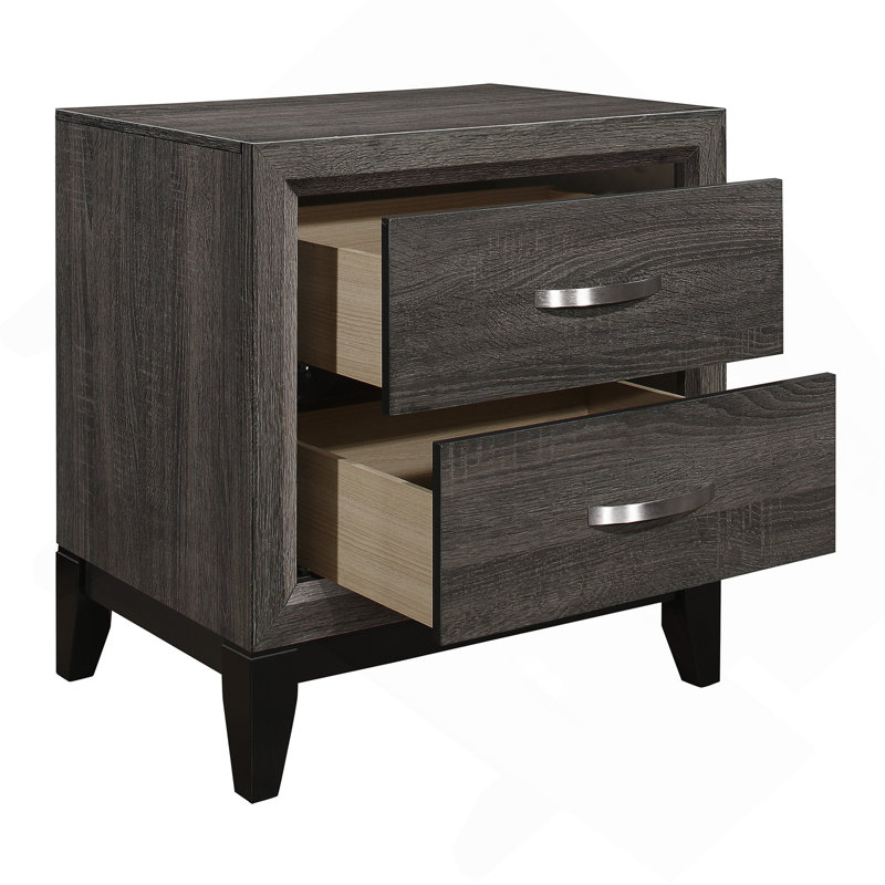 Mobilier de chambre à coucher à tiroirs en queue d'aronde de style contemporain avec finition grise et 1 pièce