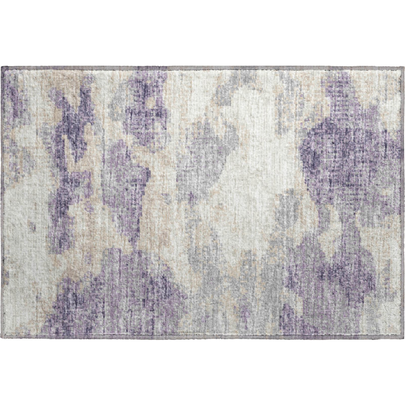 Tapis mauve Premium lavable à la machine Freixa AMF71, Rectangle 1 pi 8 po x 2 pi 6 po