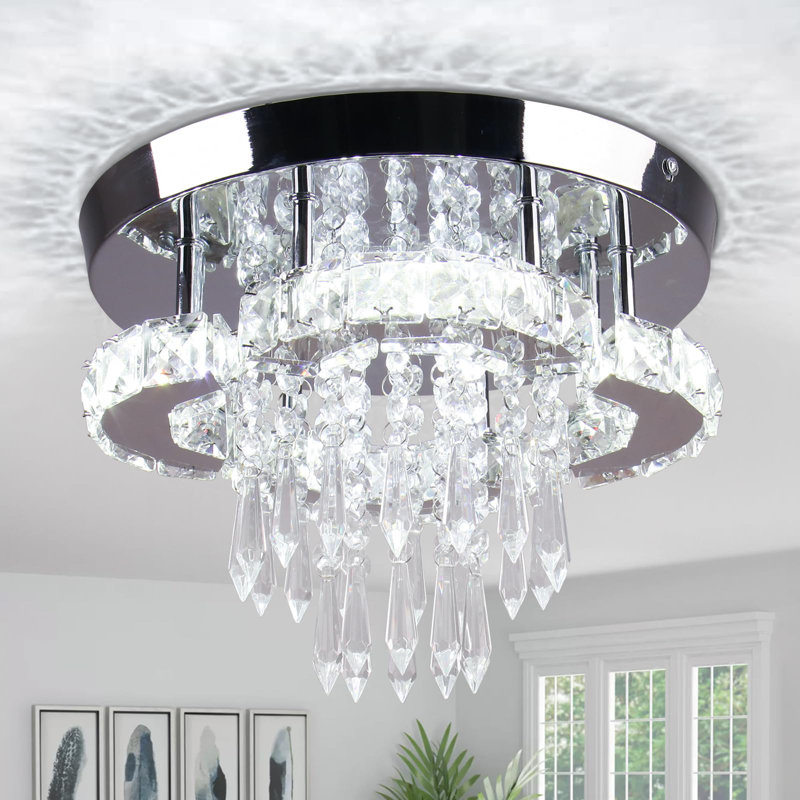 Plafonnier encastré en cristal 11,8 "pour cuisine de couloir de chambre à coucher