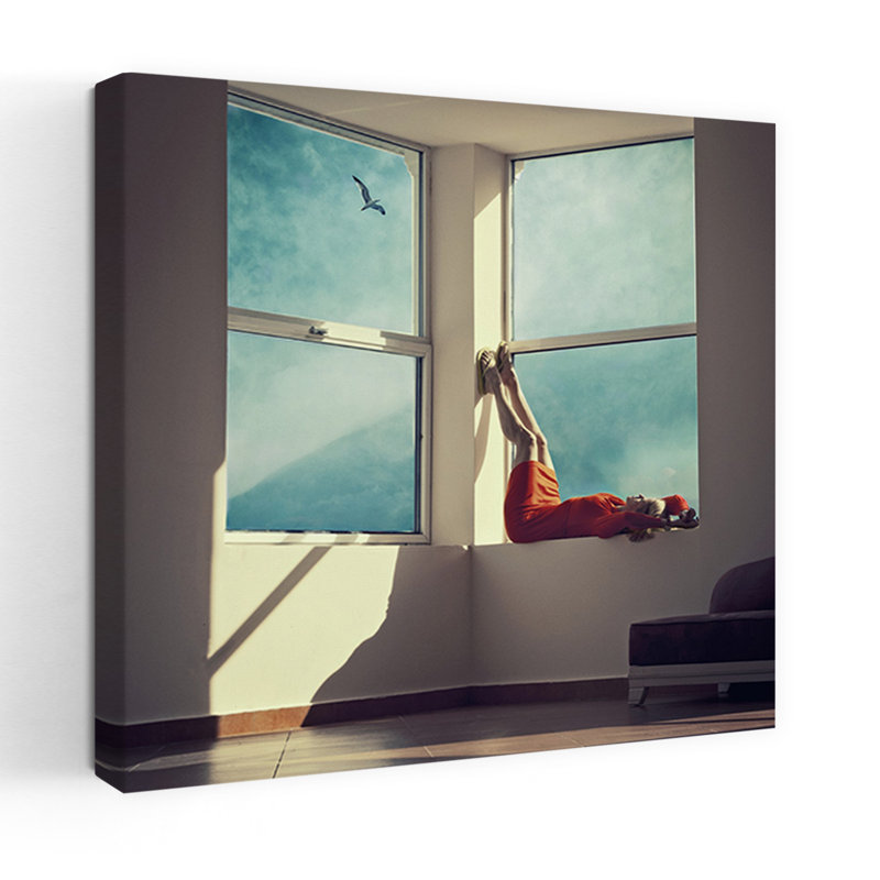 Legs Up Window View by Ambra - Wrapped Canvas Print, 121.92 cm H x 121.92 cm W
