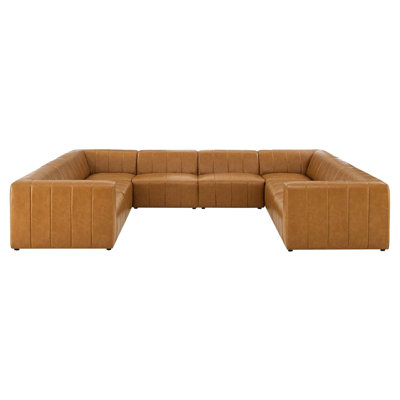 Bartlett 168" Wide Faux leather Symmetrical Modular Corner Sectional