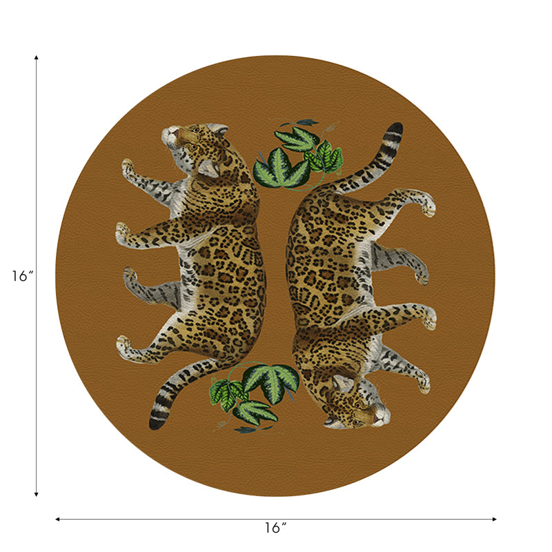 Leopard Seeing Double Pebble 16" Vinyl Placemat, Safri