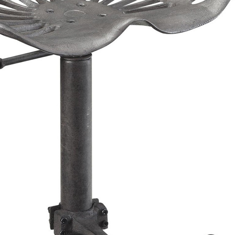 Chaise de bar réglable en hauteur 29 po avec dossier, Gris