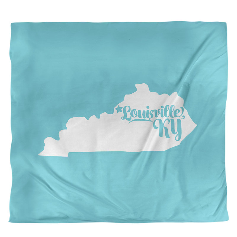 Housse de couette simple louisville Kentucky, Microfibre, Housse de couette pour très grand lit, Bleu sarcelle