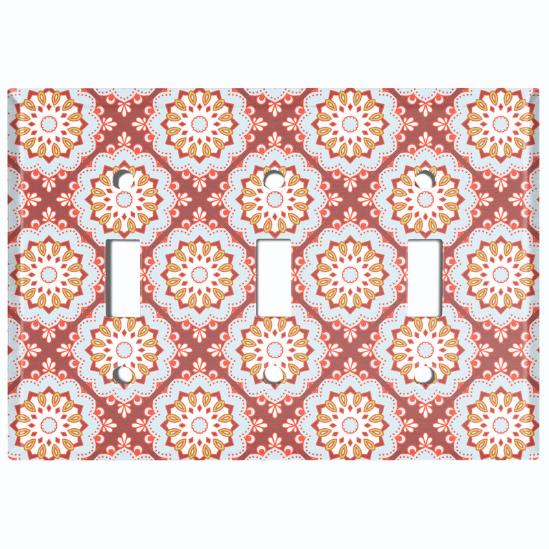 Patterned 3 - Gang Toggle Light Switch Standard Wall Plate