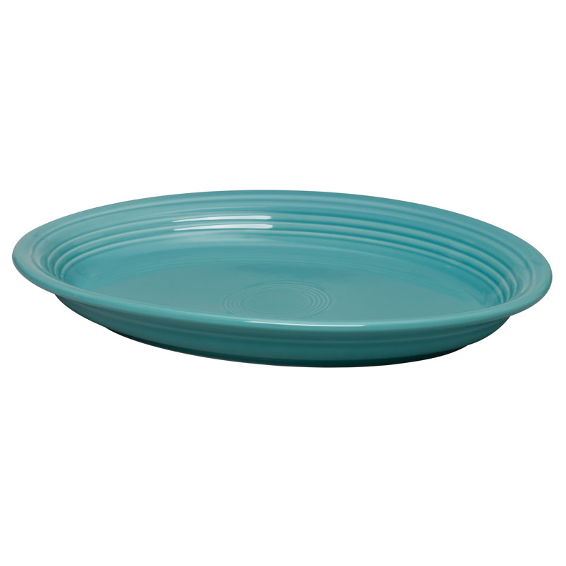 Plat de service ovale Fiesta Serveware, Turquoise, H 1,75 po x l 13,62 po x L 13,62 po