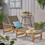 Chaise longue en bois et osier Hampton-18498315