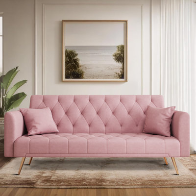 Thomias 71.01'' Velvet Convertible Sofa