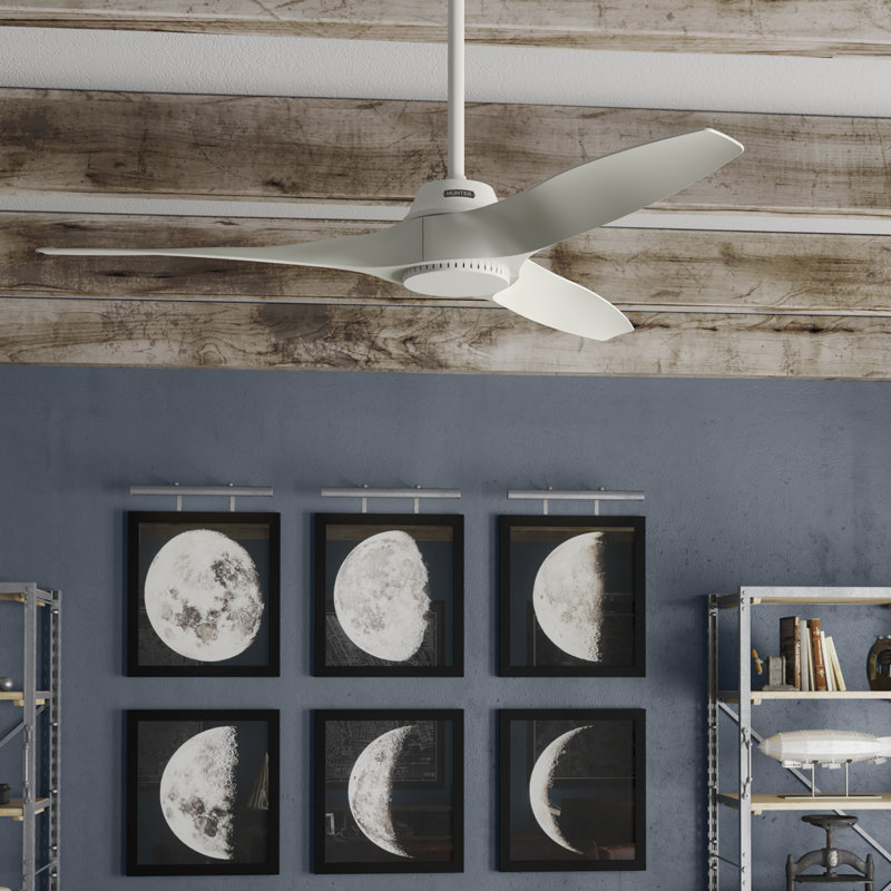 52" Mosley 3 - Blade Indoor / Outdoor Modern Ceiling Fan with Wall Control, Matte White