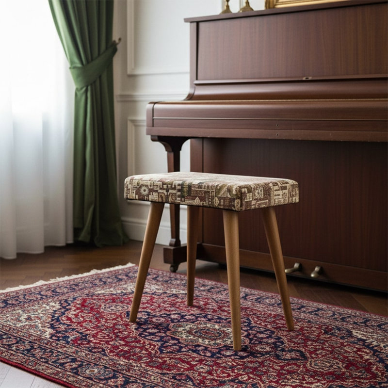 Tabouret de coiffeuse moderne avec repose-pieds - repose-pieds minimal pour chambre à coucher, vestibule et banc de piano