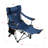 Dark Blue Folding Portable Adjustable Reclining Outdoor Camping Chair - Three-Position Reclining, With Side Pockets, Cup Holder, And Carrying Bag.