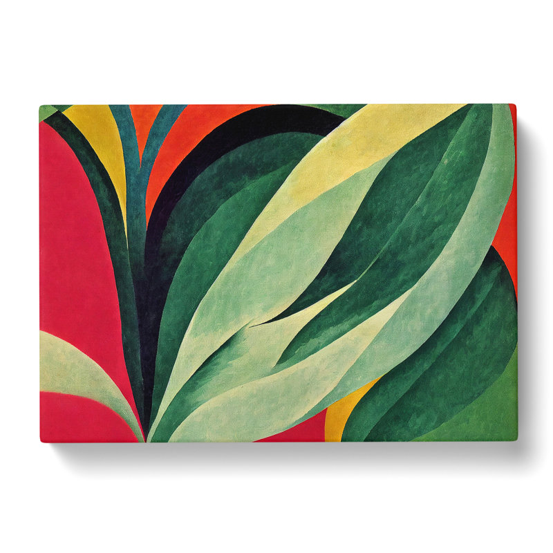 Bold Leaf Abstract - Wrapped Canvas Painting, 50cm H x 76cm W x 3cm D