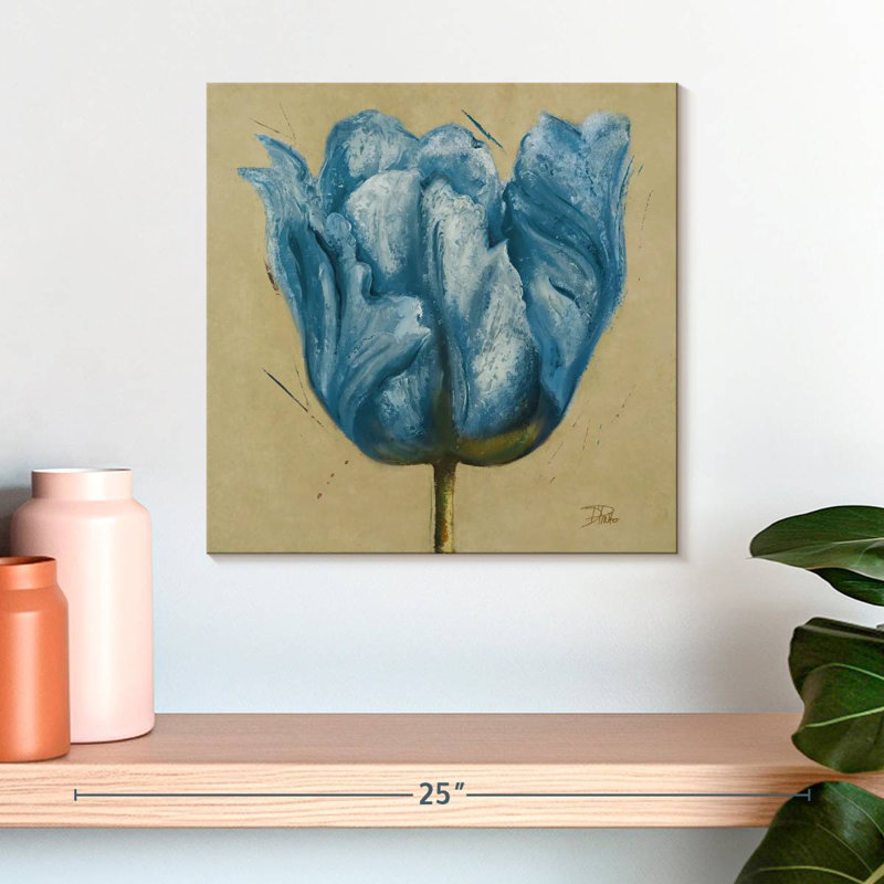 Tulipes bleues doubles, H 16 po x l 16 po
