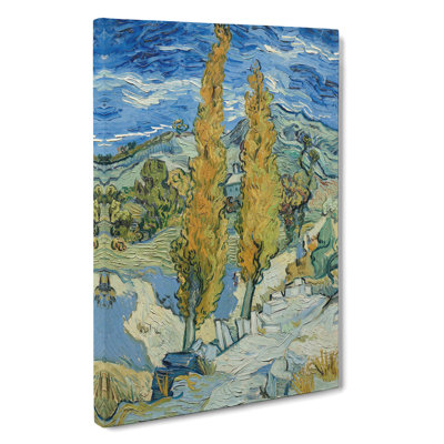 Landscape With Trees by Vincent Van Gogh - Wrapped Canvas Painting