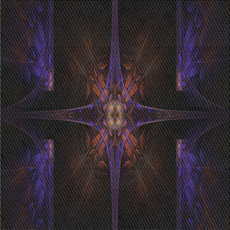 Tapis noir/mauve tissé à la machine, Carré 8 pi