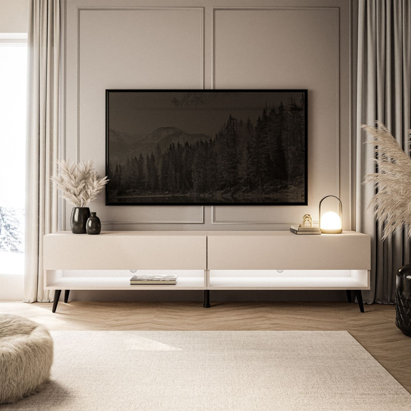 Calante TV Stand cashmire, Cashmere/Black