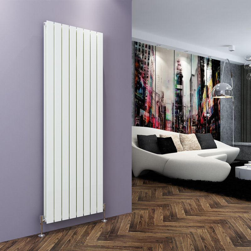 Chasity Vertical Designer Radiator, White, 2, 180cm H x 60.8cm W x 6.1cm D