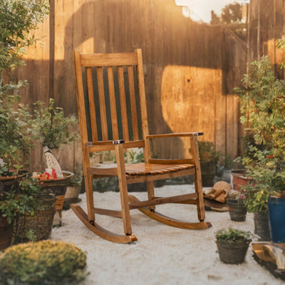 Chaise berçante d'extérieur en bois massif Bello