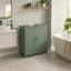 Meuble-lavabo vert foncé sous lavabo avec deux portes et tablette réglable (sans lavabo).