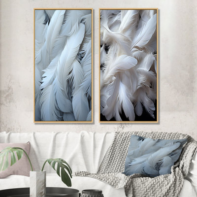 «Light As A Feather» - ensemble de 2 reproductions d'art mural plumes