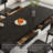 86.61" Black Rectangular Solid Wood Dining Table