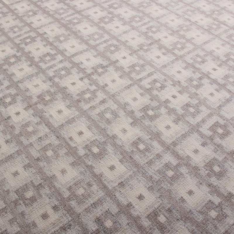Rug & Kilim’S Scandinavian Inspired Beige-Brown And Blue Kilim Rug, Rectangle 14' x 20'