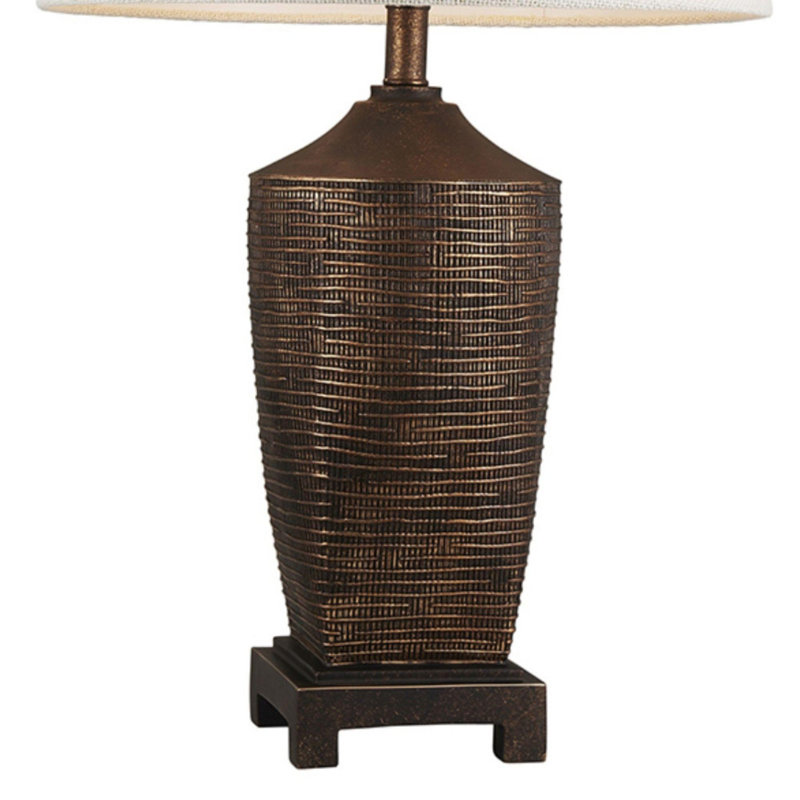 Lampe de table 30 "en polyrésine haute" Kayan ", finition bronze rustique