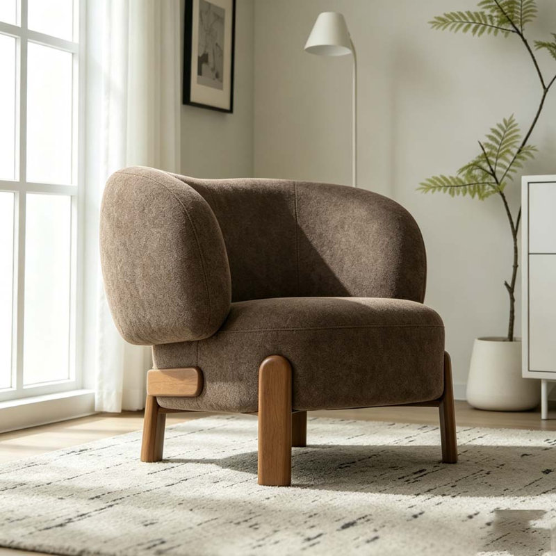Fauteuil à oreilles, Marron foncé