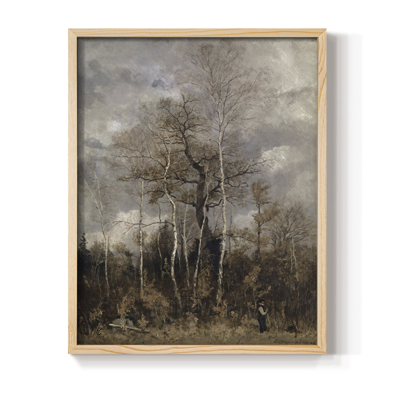 «Vintage Landscape CLII», reproduction encadrée - bois massif, Naturel, H 21 po x l 17 po