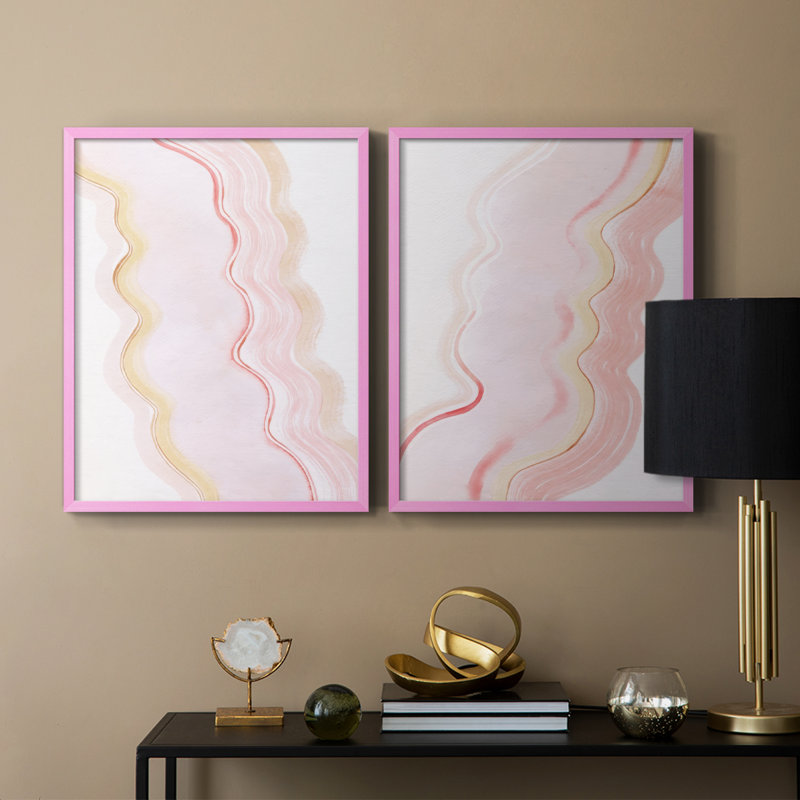 Impression encadrée Stippberry Ripples I-Premium - prêt à être accroché - aucun clou requis - aucun clou requis, Rose