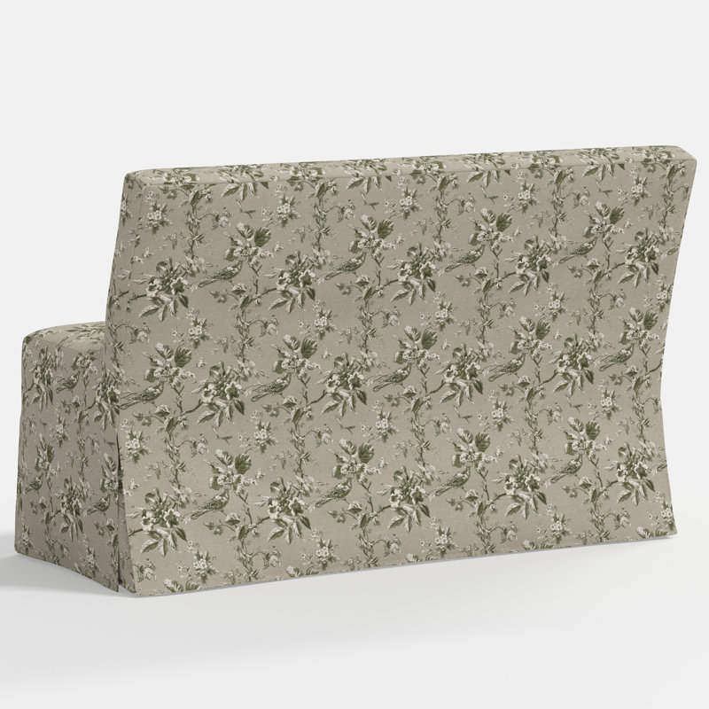 Stoffer Home x Cloth and Co. Lindy Upholstered Bench, Michigan Bird Toile Olive