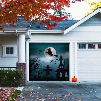 Bannière de porte de garage Spooky 7 'x 8' - Halloween