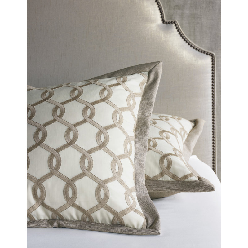 Baynes Cream/Gray Polyester Piece Sham
