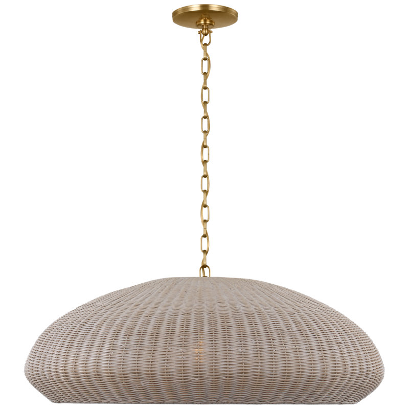 Kokomo Pendant by Chapman & Myers, Antique-Burnished Brass, Ash, 12.75" H x 32" W x 32" D