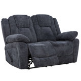 Anakin 59 in. Dark Grey Fabric Reclining Loveseat