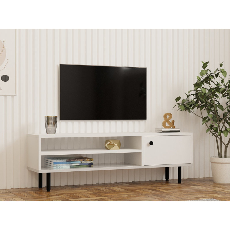 Keikei Unfinished TV Stand, White