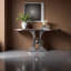 Console en bois massif en acier inoxydable-1765607813