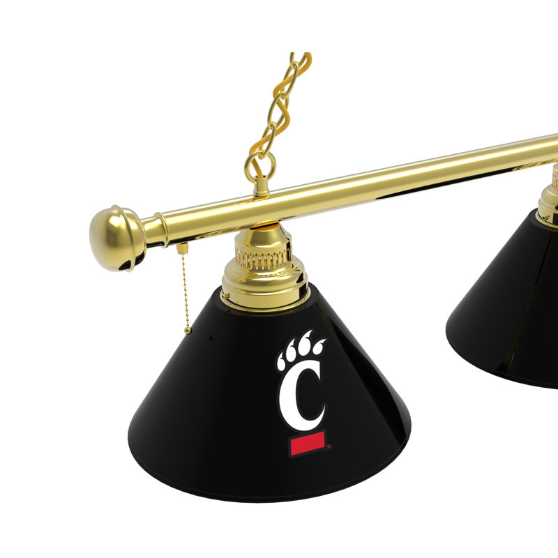 3 - Light Pool Table Lights Pendant, Brass, Cincinnati Bearcats