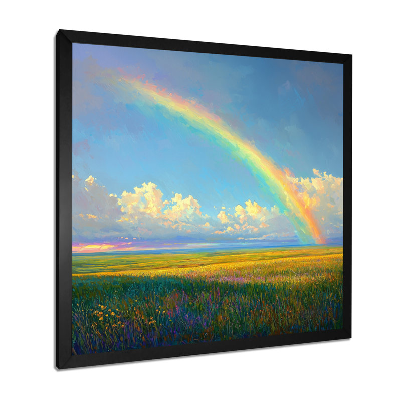 Rainbow Over The Windy Plains II - art mural arc-en-ciel, H 16 po x l 16 po, Noir, noir, noir, noir